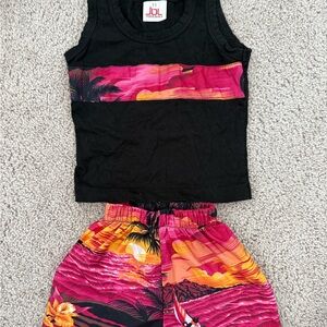 Made in Hawaii Tropical Sunset Tank and Shorts Set (1t)